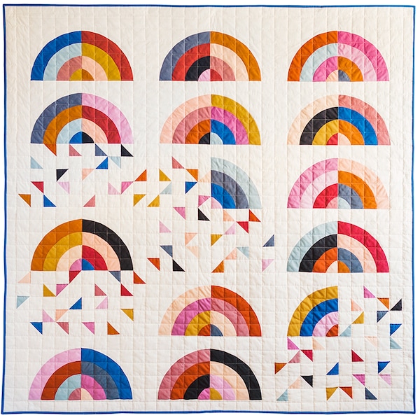 Rainbow Quilt Pattern | Modern Quilt Pattern | Fat quarter quilt pattern | Rainbow Falls PDF Pattern Download