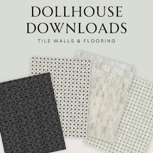 Puppenhaus Fliesen und Böden | Starry Neutral Kollektion | Set mit 4 Digitalen Downloads