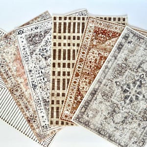 Dollhouse Area Rugs | 1:12 Scale Miniature Rugs | 4"x 6", 6"x9" Doll House Decorative Canvas Rugs