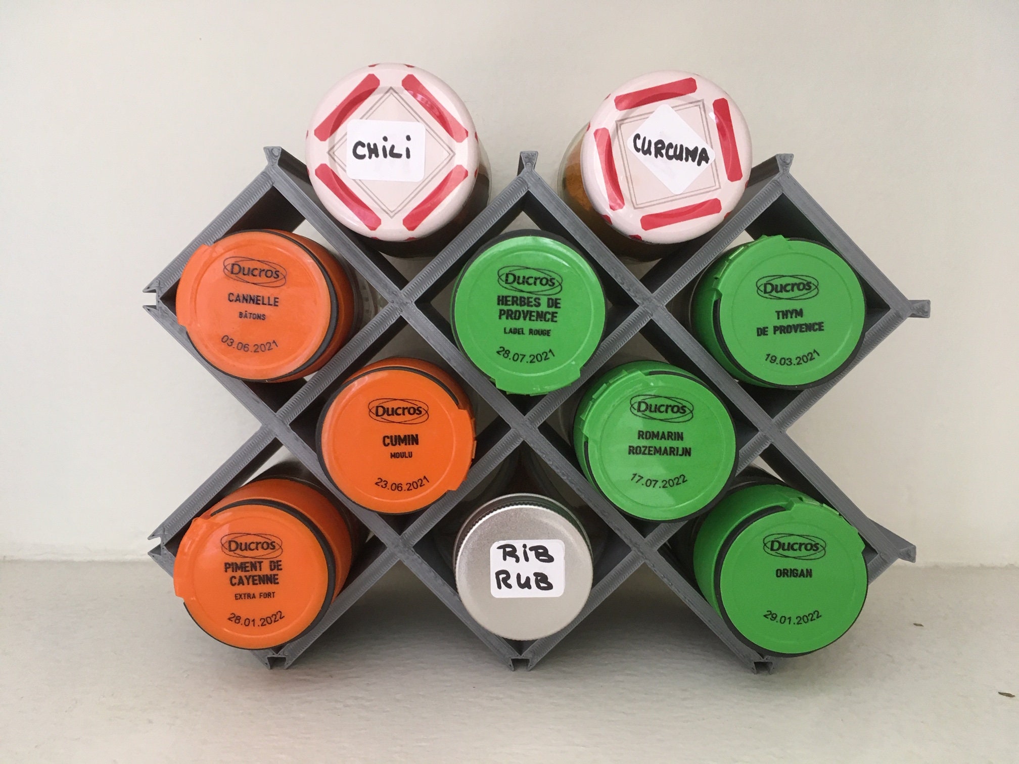 Porte-Épices Nid d'abeilles Modulable - 3D Printed Modular Beehive Spice Rack