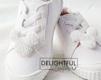 White Mouse Head Shoe Clips