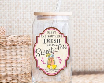 Sassy & Southern Fresh Made Sweet Tea | 16 oz Libbey Glass