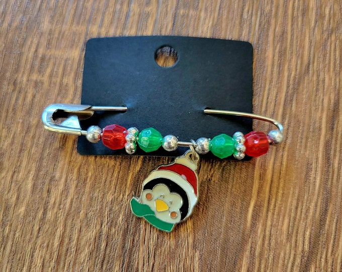 Featured listing image: Penguin Charm Pins - Handmade - Winter Christmas Holiday