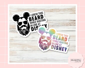 Disney Beard Sticker • Funny Park Ride Queue Humor Decal