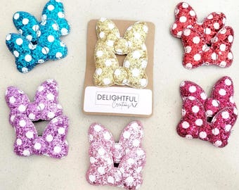 Minnie Mouse Bow Hair Clips