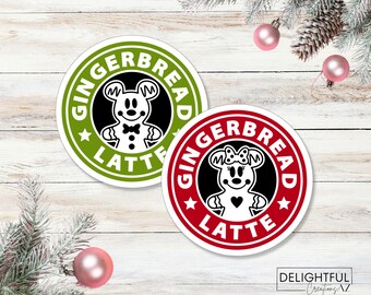Gingerbread Latte Mickey Minnie Sticker