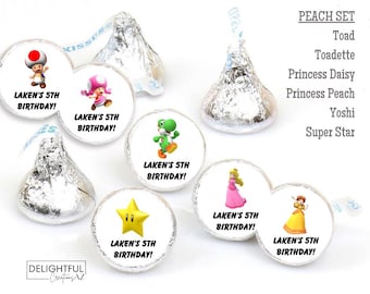 Princess Peach, Yoshi, Toad | 108 Personalized Stickers