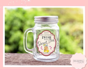 Sassy & Southern Fresh Made Sweet Tea | 16 oz Mason Jar Mug