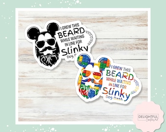 Slinky Dog Dash Beard Sticker • Disney Ride Queue Joke • Hollywood Studios Decal