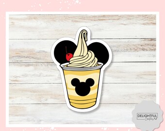 Dole Whip Sticker • Disney Snack Inspired Vinyl Decal • Tropical Park Treat Gift