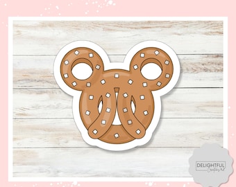 Mickey Pretzel Sticker • Disney Snack Inspired Vinyl Decal • Park Day Gift