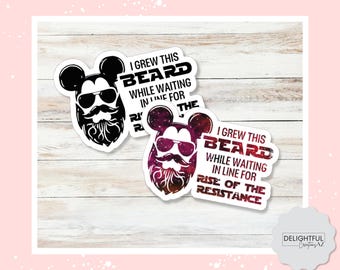 Rise of the Resistance Beard Sticker • Galaxy’s Edge Ride Queue Humor