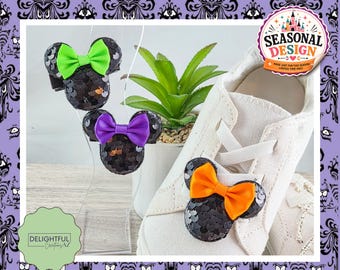Halloween Sequin Mouse Head Shoe & Hair Clips