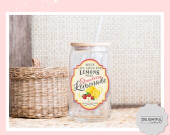 When Life Gives You Lemons Make Strawberry Lemonade | Libbey Glass 16 oz Cup