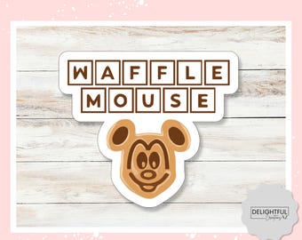Waffle Mouse Sticker • Disney Breakfast Inspired Vinyl Decal • Park Snack Gift