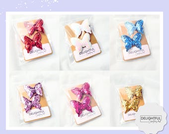 Sequined Butterfly Hair Clips