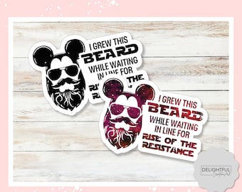 Rise of the Resistance Beard Sticker • Galaxy’s Edge Ride Queue Humor