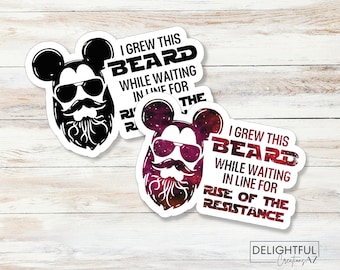 I grew this beard while waiting in line for Rise of the Resistance Sticker