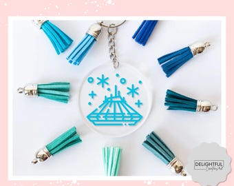 Space Mountain Keychain • Choose your color • Tomorrowland Bag Charm • Disney World • Disneyland Bag Tag