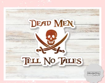 Pirates of the Caribbean Sticker: Dead Men Tell No Tales | Pirate Skull Crossed Swords Sticker