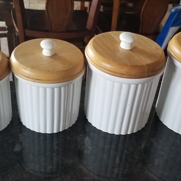 Wood Canister Set Etsy