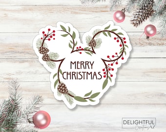 Merry Christmas Mickey Sticker