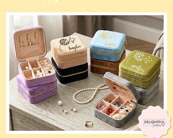 Magical Velvet Travel Jewelry Box - Personalized for Disney Lovers