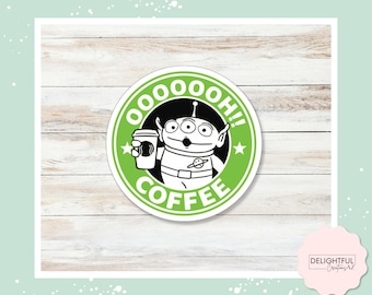 Ooooo Coffee Toy Story Alien Sticker