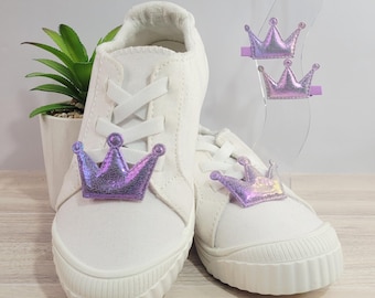 Purple Iridescent Princess Crown Shoe & Hair Clips