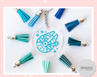 Millennium Falcon Keychain • Choose your color • Star Wars Bag Tag •  Galaxy's Edge Bag Charm • Disneyland • Disney World