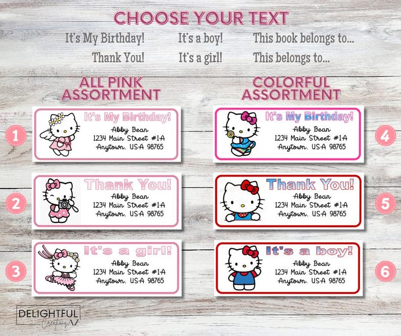 Friends Address Labels Hello Kitty Personalized Address Labels: Matte Stickers, Invitations - Etsy