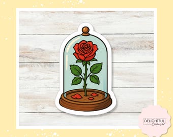 Enchanted Rose Decal • Fairy Tale Fantasy Vinyl Sticker • Beauty and the Beast Inspired Gift