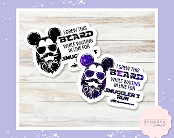 Smuggler’s Run Beard Sticker • Disney Star Wars Ride Wait Time Joke Decal