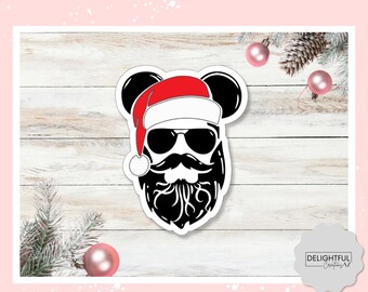 Bearded Santa Mickey Sticker