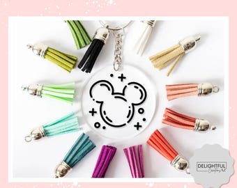 Mickey Icon Keychain • Choose your color • Disney World Bag Charm • Disneyland Bag Tag • Disney Parks