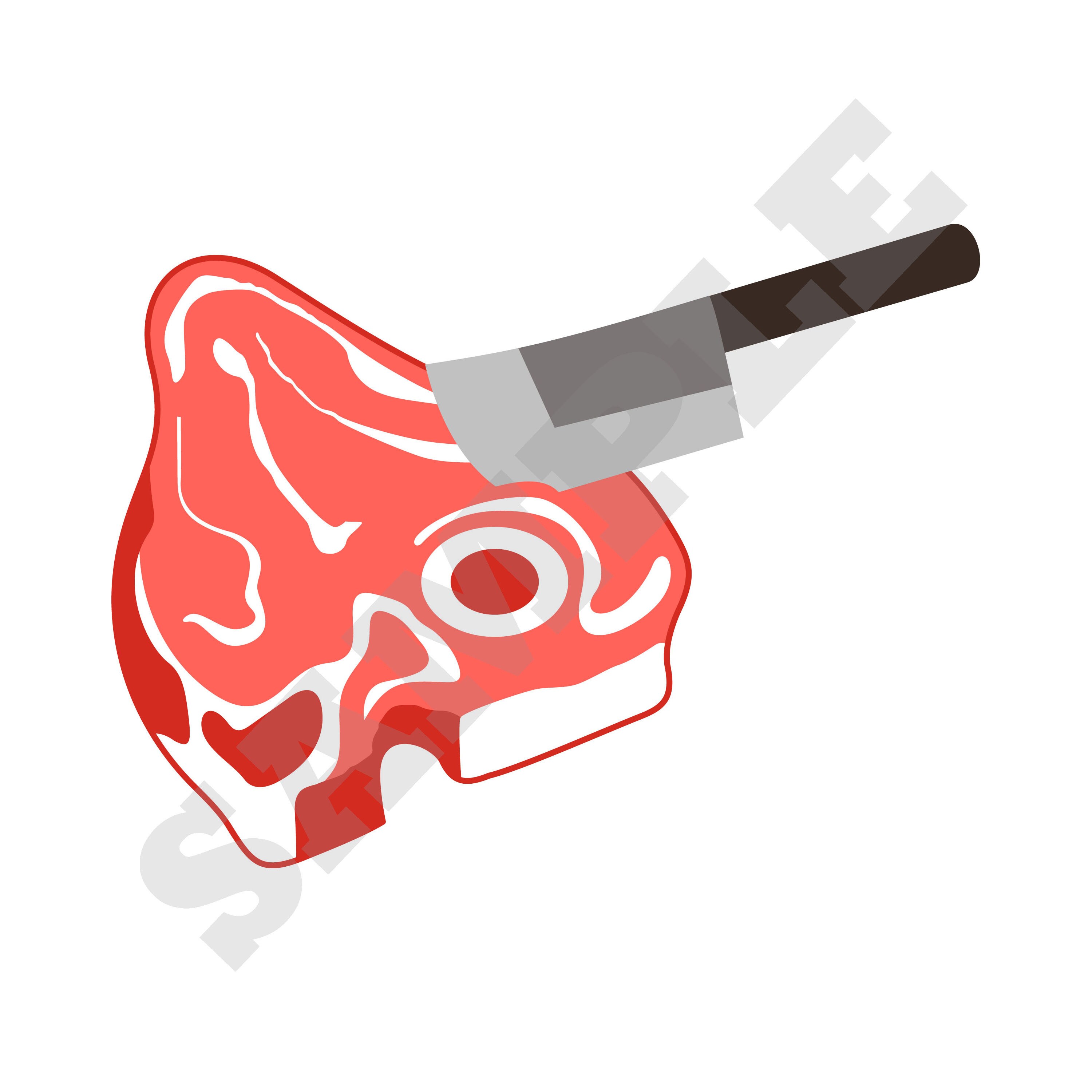 Meat Cleaver en Steak SVG DXF Graphic Art Cut Files Etsy