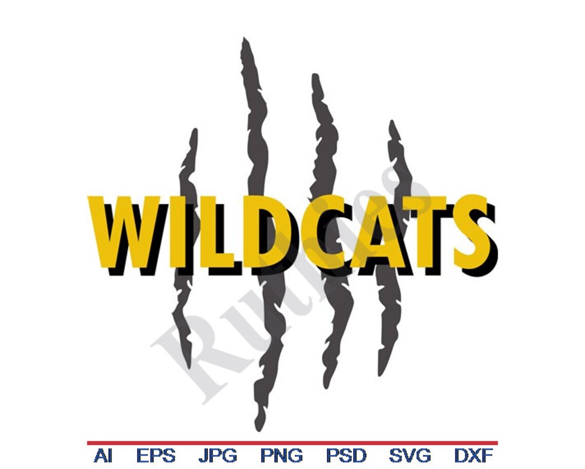 Wildcats Claw Marks Svg Dxf Eps Png Jpg Vector Art Etsy