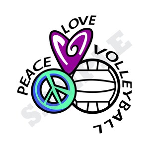Download Peace Love Volleyball Svg Dxf Graphic Art Cutfile Etsy