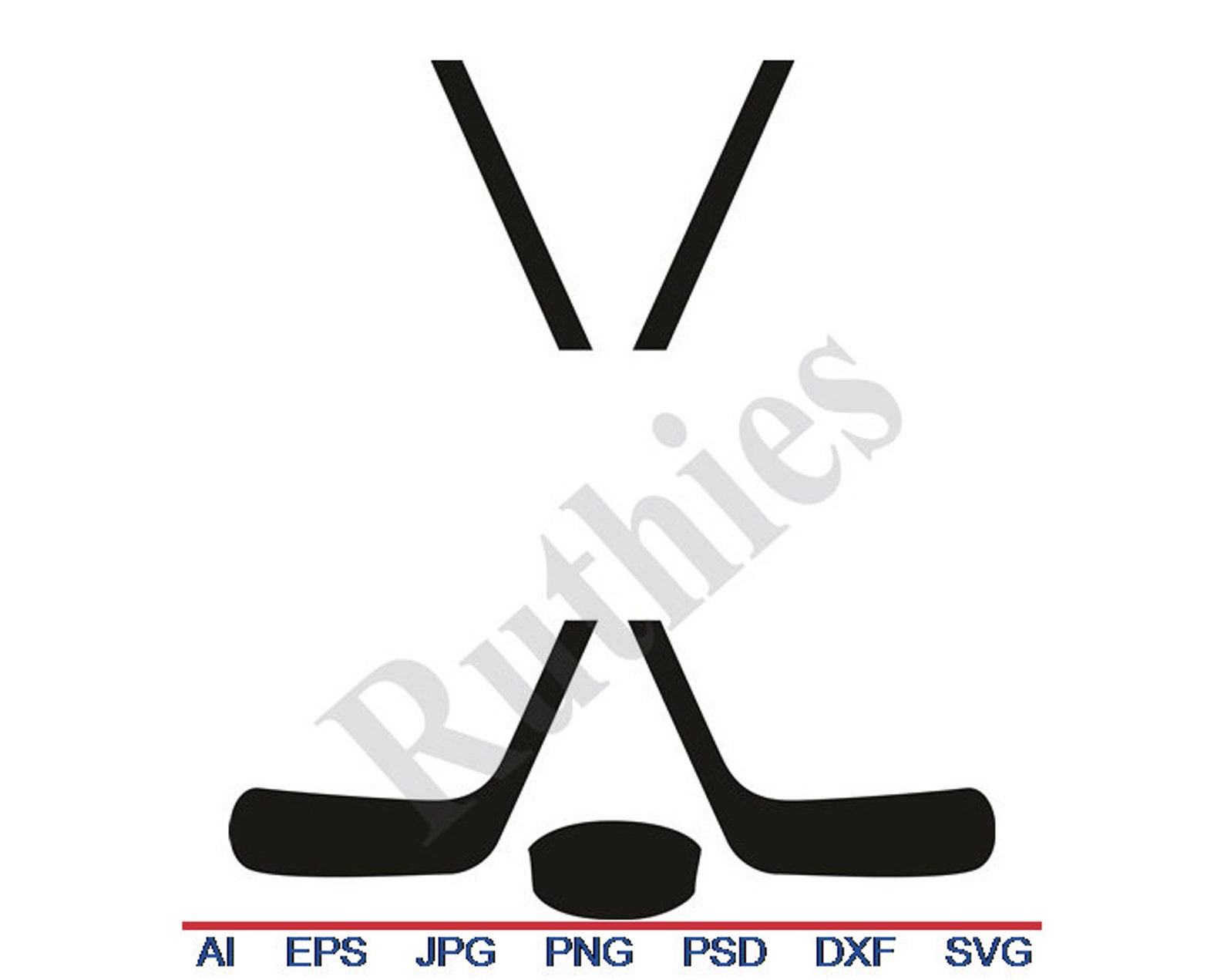 Hockey Stick Name Drop Svg Dxf Eps Png Jpg Vector Art Etsy