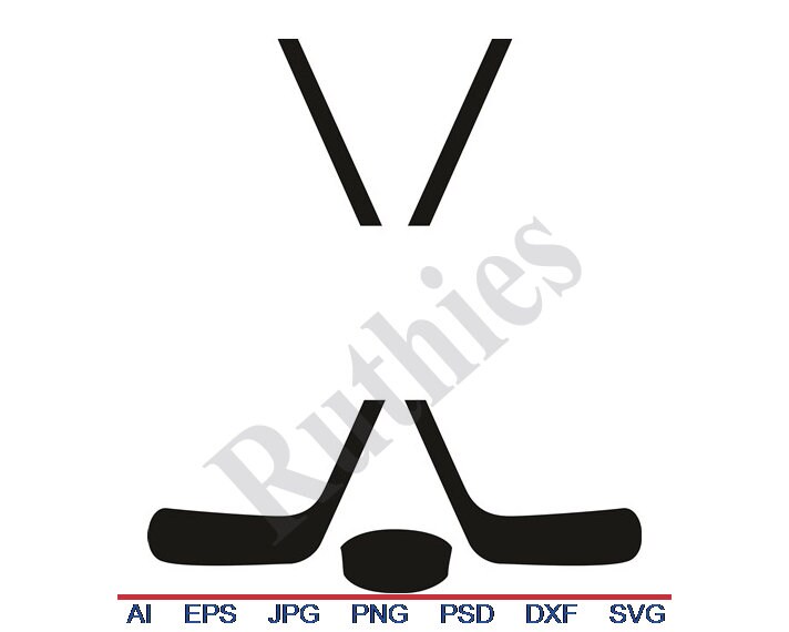 Hockey Stick Name Drop Svg Dxf Eps Png Jpg Vector Art Etsy
