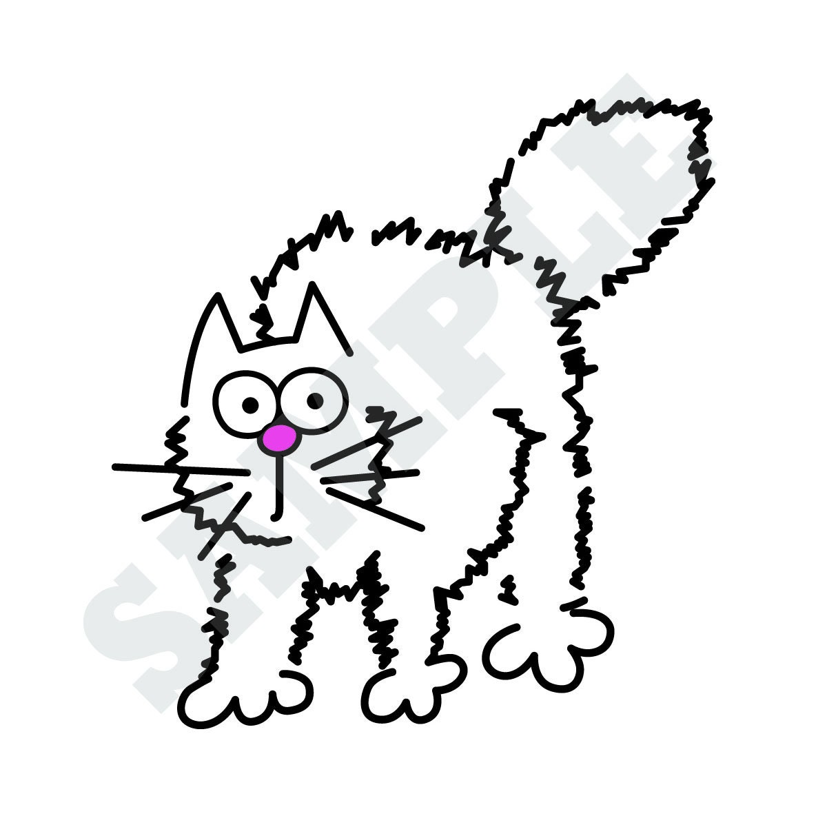 Scaredy Cat SVG DXF Graphic Art Cut Files | Etsy