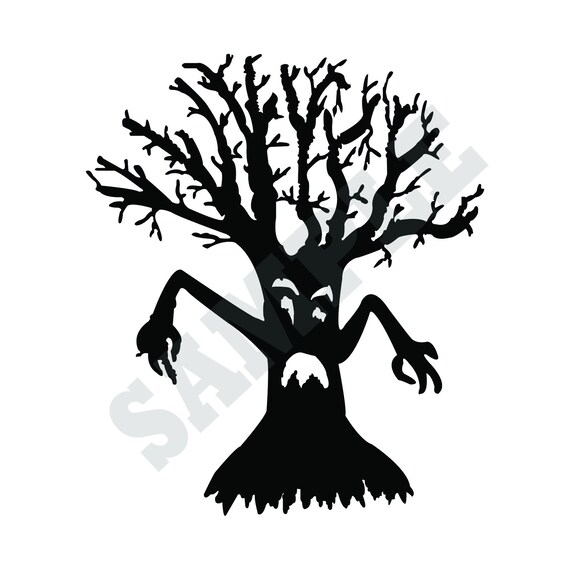 Spooky Tree SVG DXF Graphic Art Cut Files | Etsy