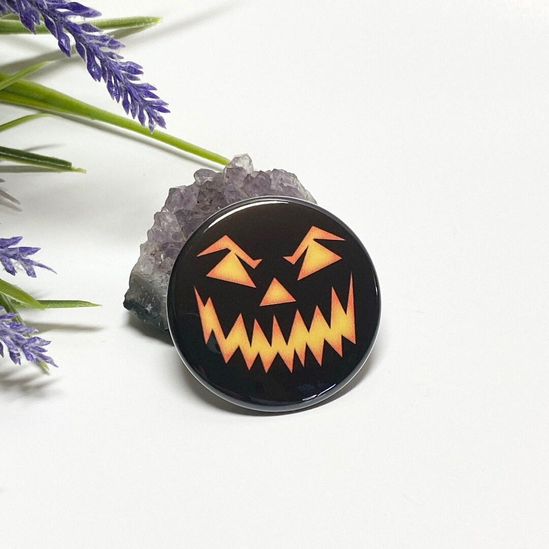 Halloween Pin, Jack O Lantern Button, Pumpkin Pin, Pumpkin Button ...