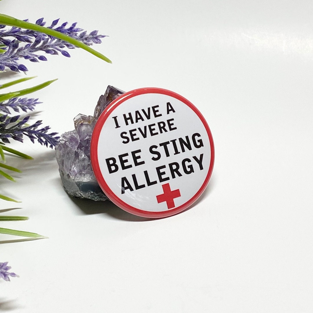 Sting Button Bee Sting Allergy Button, Bee Sting Allergy Pinback Button, Allergy ...