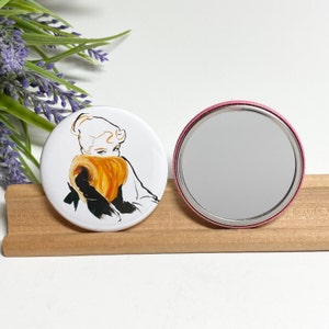 Retro Lady Pocket Mirror, Retro Woman Purse Mirror, Glass Pocket Mirror, Glass Mirror