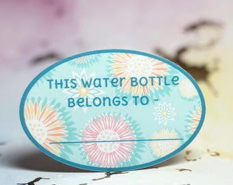 Accessoire de rentrée des classes, Sticker personnalisé pour bouteille d'eau, Sticker pour bouteille d'eau, Sticker bouteille d'eau, Fournitures scolaires pour bouteille d'eau