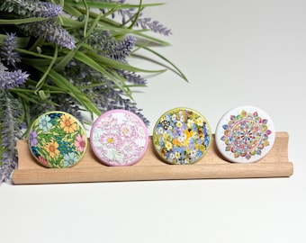 Set of Floral Magnets, Strong Floral Magnets, Colorful Floral Magnets