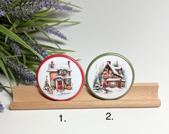 Winter Magnets, Christmas Magnets, Winter Scene Magnets, Large Christmas Magnets, Country Christmas Magnets, Country Winter Magnets