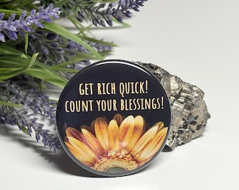 Blessings Button, Count Your Blessings Pinback Button, Gratitude Pinback Button
