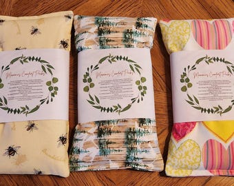 Bolsa térmica de arroz para microondas, de franela y algodón, perfumada o sin perfume (10,5 x 5,5)